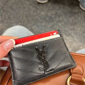 Yves Saint Laurent Black Leather Card Holder